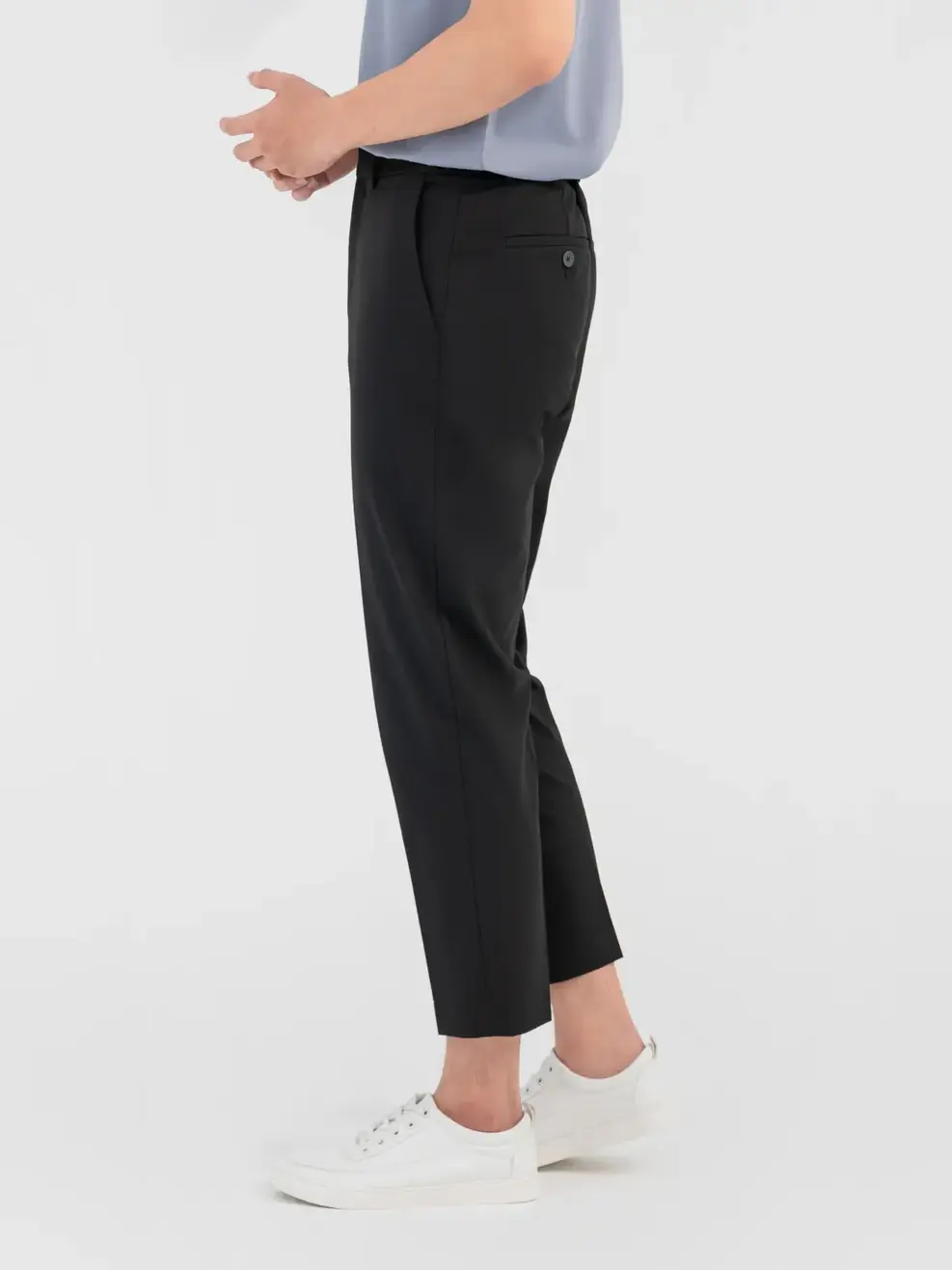 Quần Âu Nam Cạp Chun Dây Rút - Đen - 29