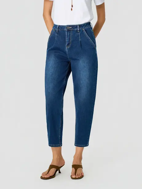 Quần Jeans Nữ Baggy Xếp Ly