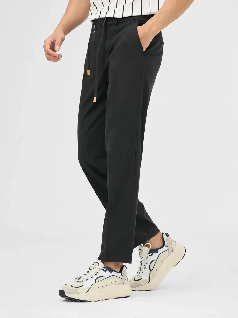 Quần Âu Nam Cạp Chun Ốp - Ghi Đậm - 29