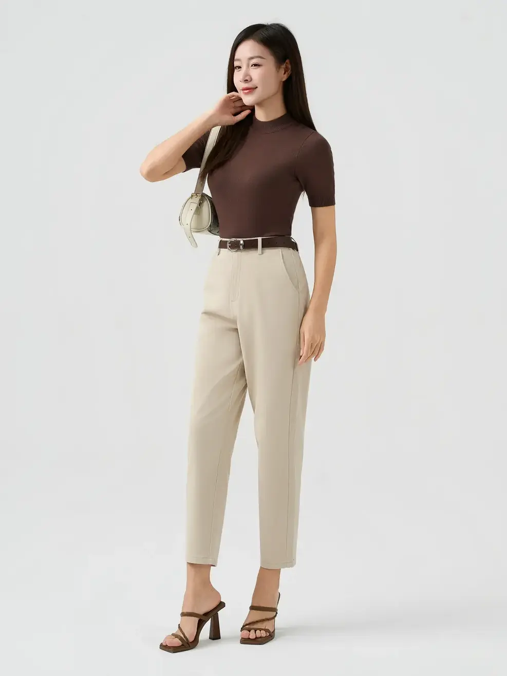 Quần Khaki Baggy Cạp Bán Chun - Be 043 - 26