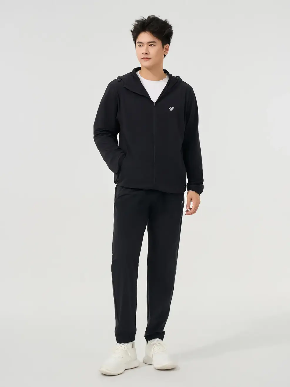 Áo Khoác Gió Thể Thao 1 Lớp Anti Uv - ĐEN 002 - M