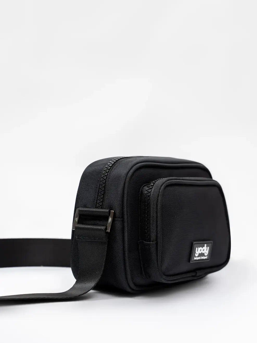 Túi Unisex Vải 2 Ngăn Đeo Chéo - Đen