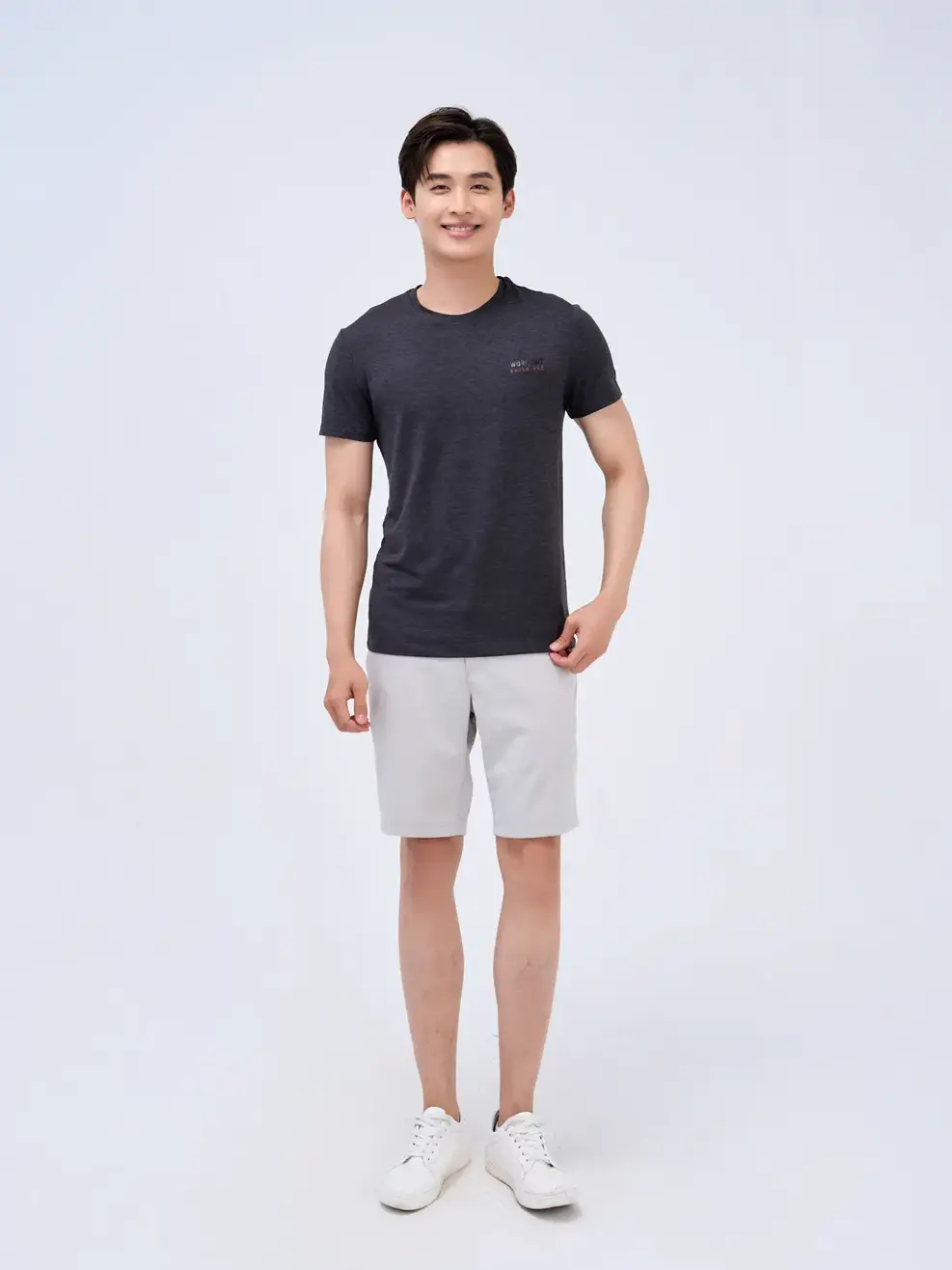 T-shirt thể thao nam work out - Đen rêu - M