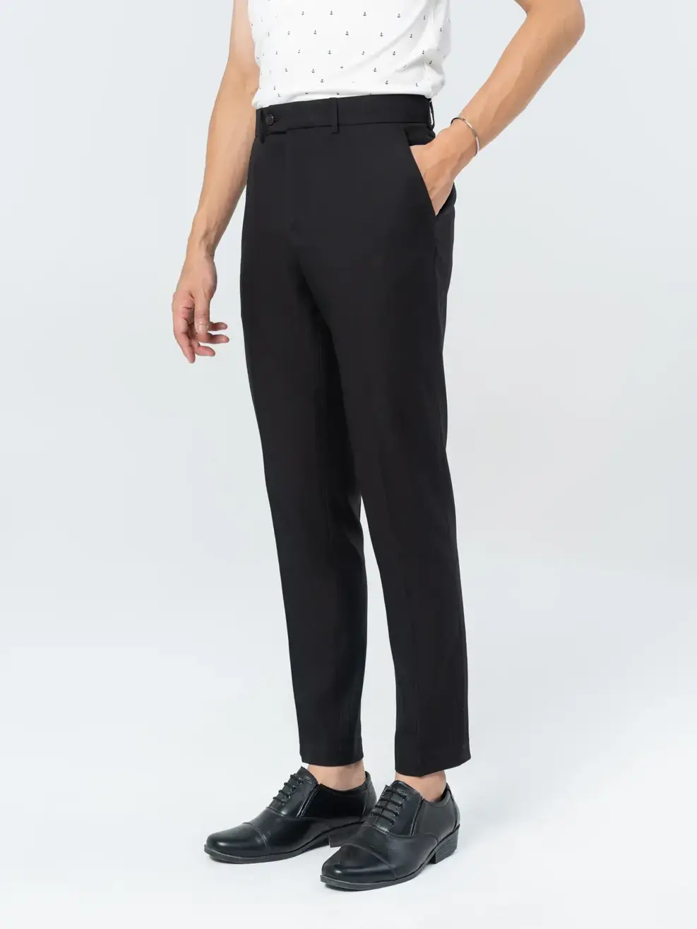 Quần Âu Nam Slim Lé Sườn - Đen - 29