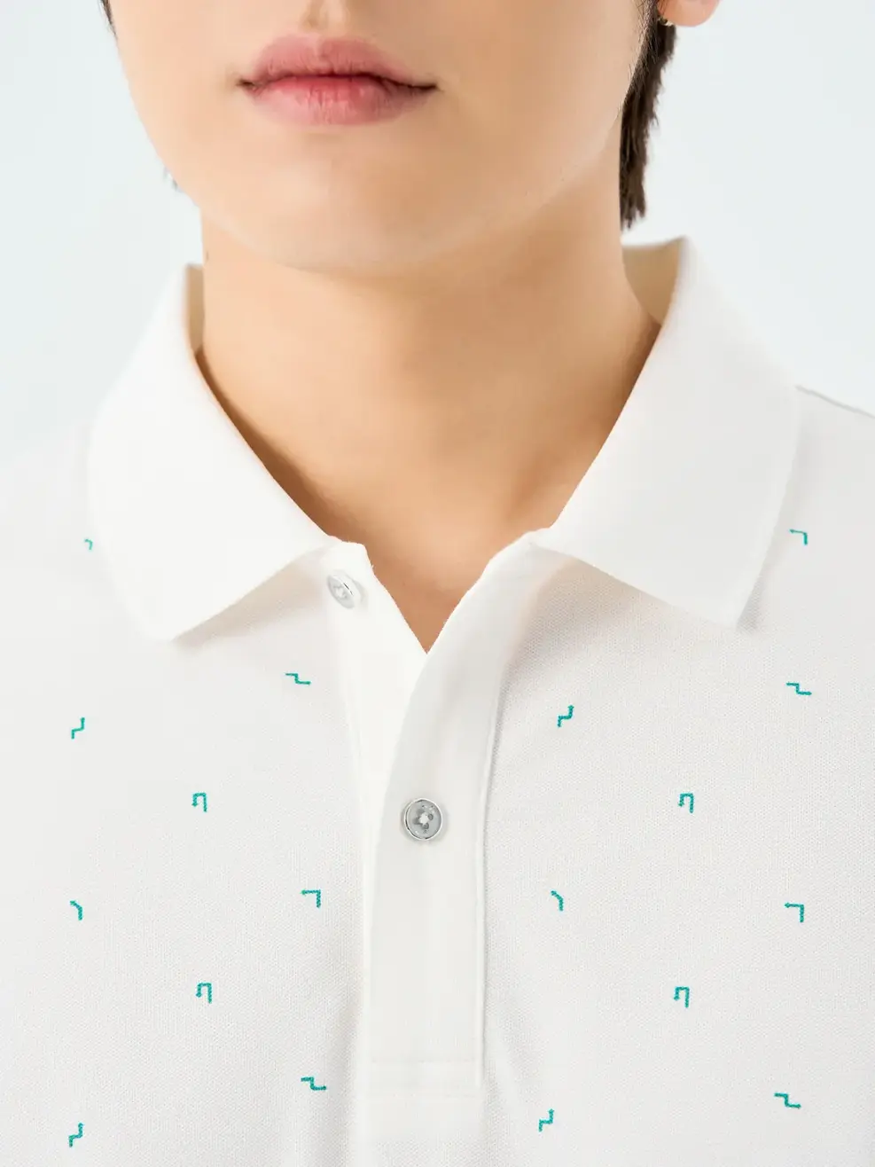 Áo Polo Nam Mắt Chim In Hoạ Tiết - Trắng - M