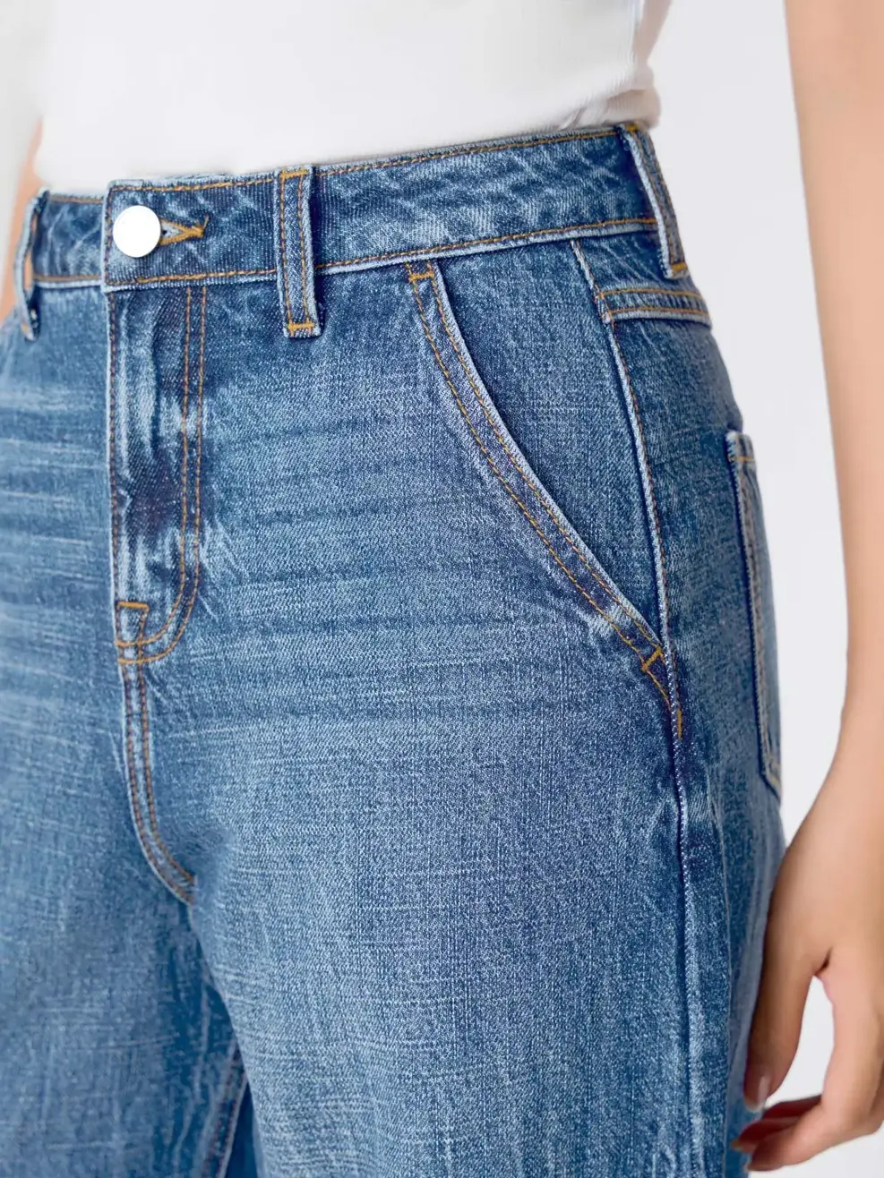 Quần Jeans Gai Xanh Ống Suông Vặn - Màu chàm 002 - 26