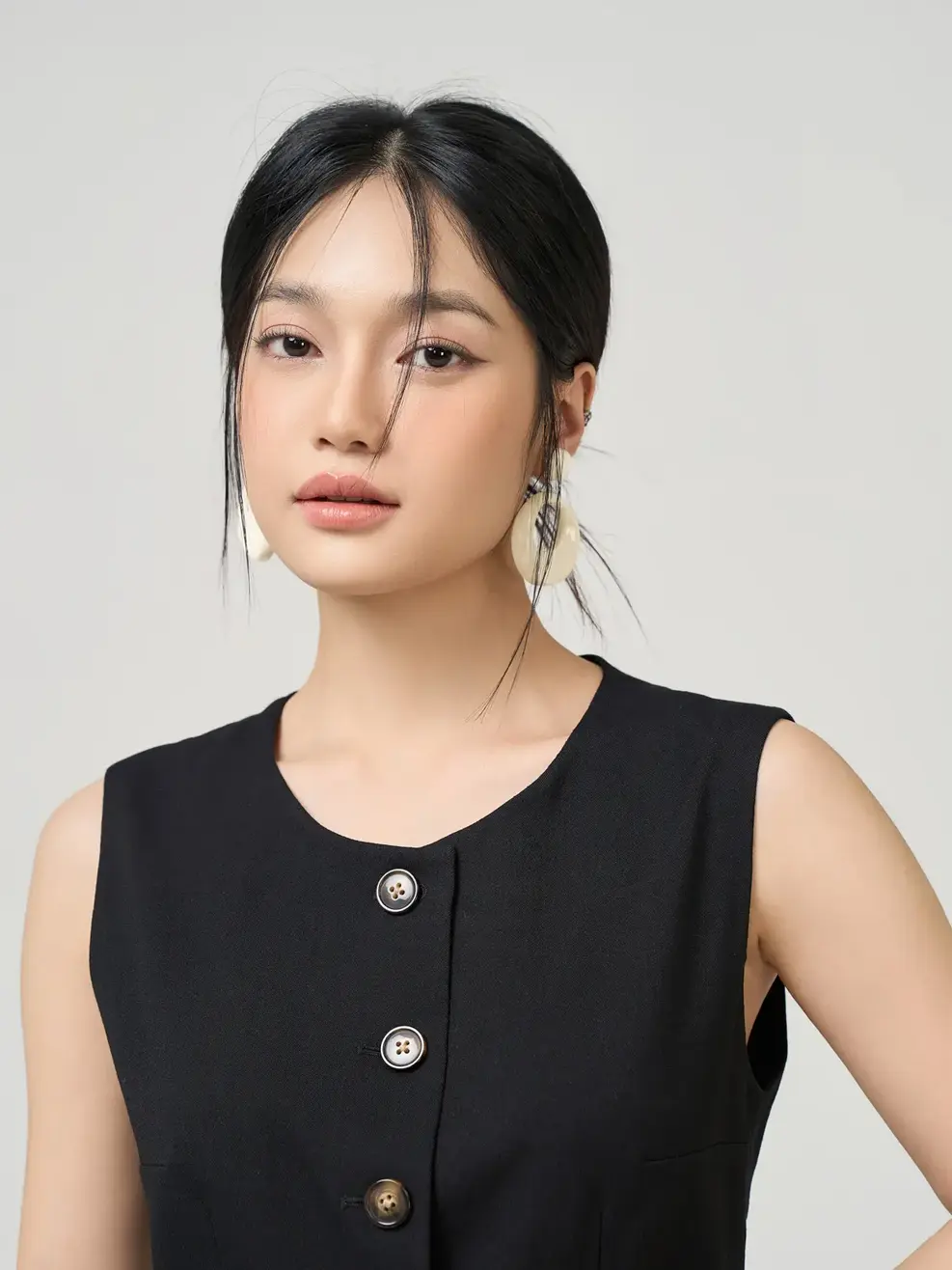 Bộ Đồ Vải Kẻ - ĐEN 02 - M