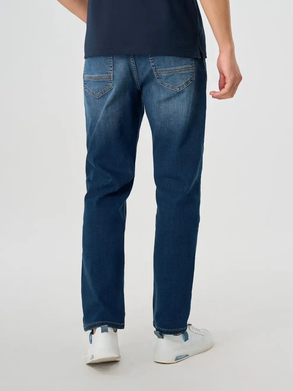 QUẦN JEANS NAM SLIM FIT CAN TÚI SAU - xanh trung - 28