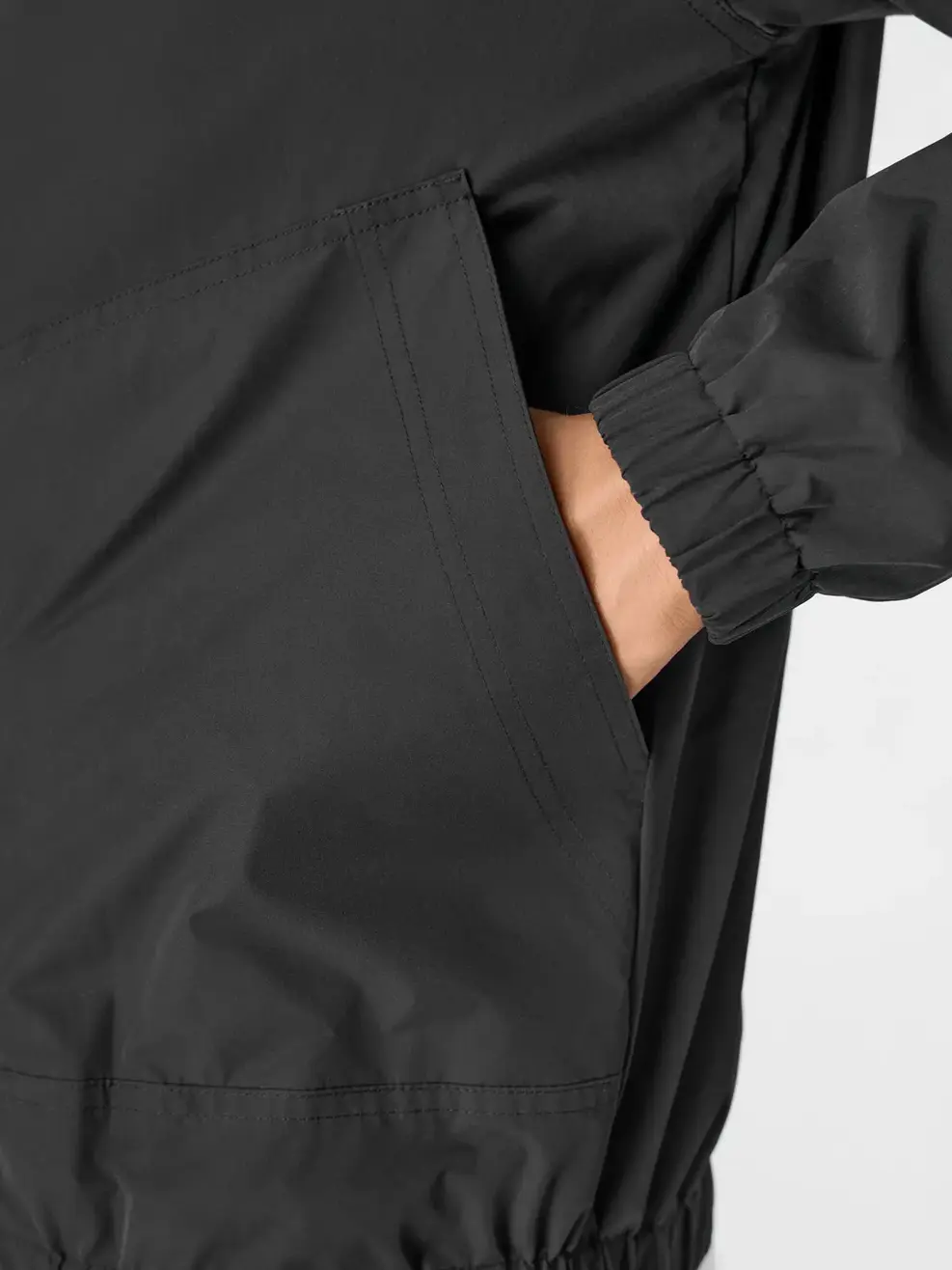 Áo Khoác Gió Nam Cổ Dựng Cúc Bấm - ĐEN 002 - M