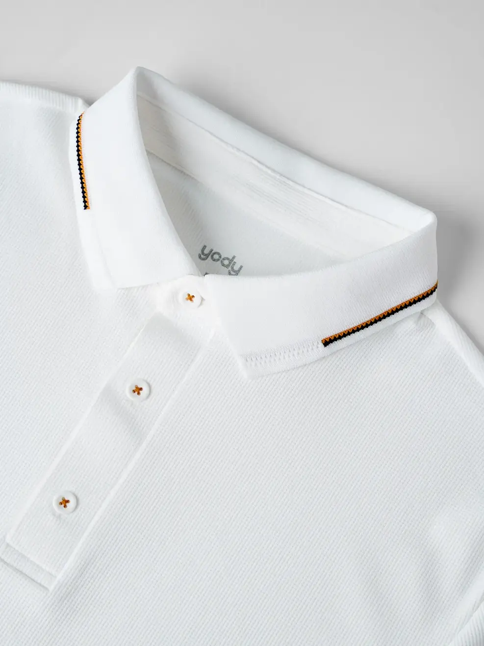Áo Polo Vải Siêu Co Giãn Bo Cổ Dệt - White 004 - S