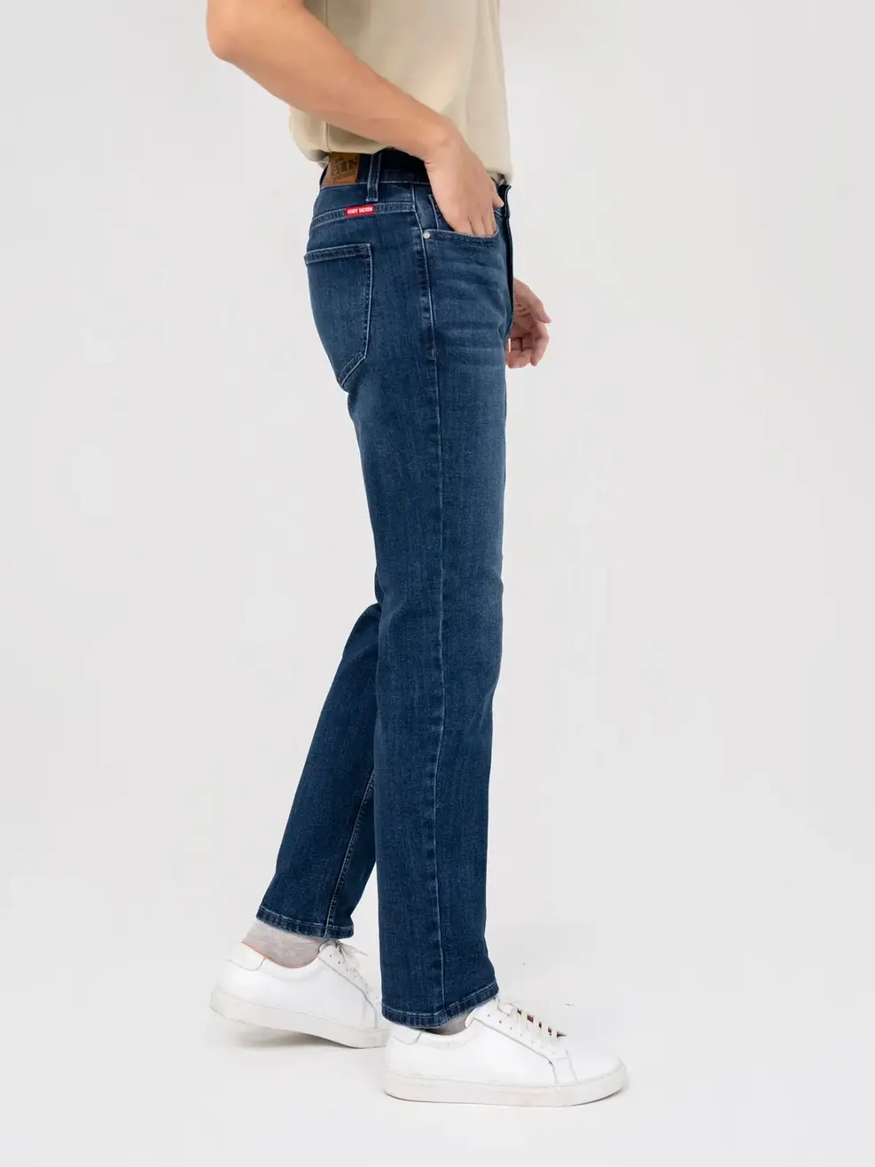 Quần Jeans Nam Coolmax Mỏng Nhẹ Mác Yody - xanh trung - 28