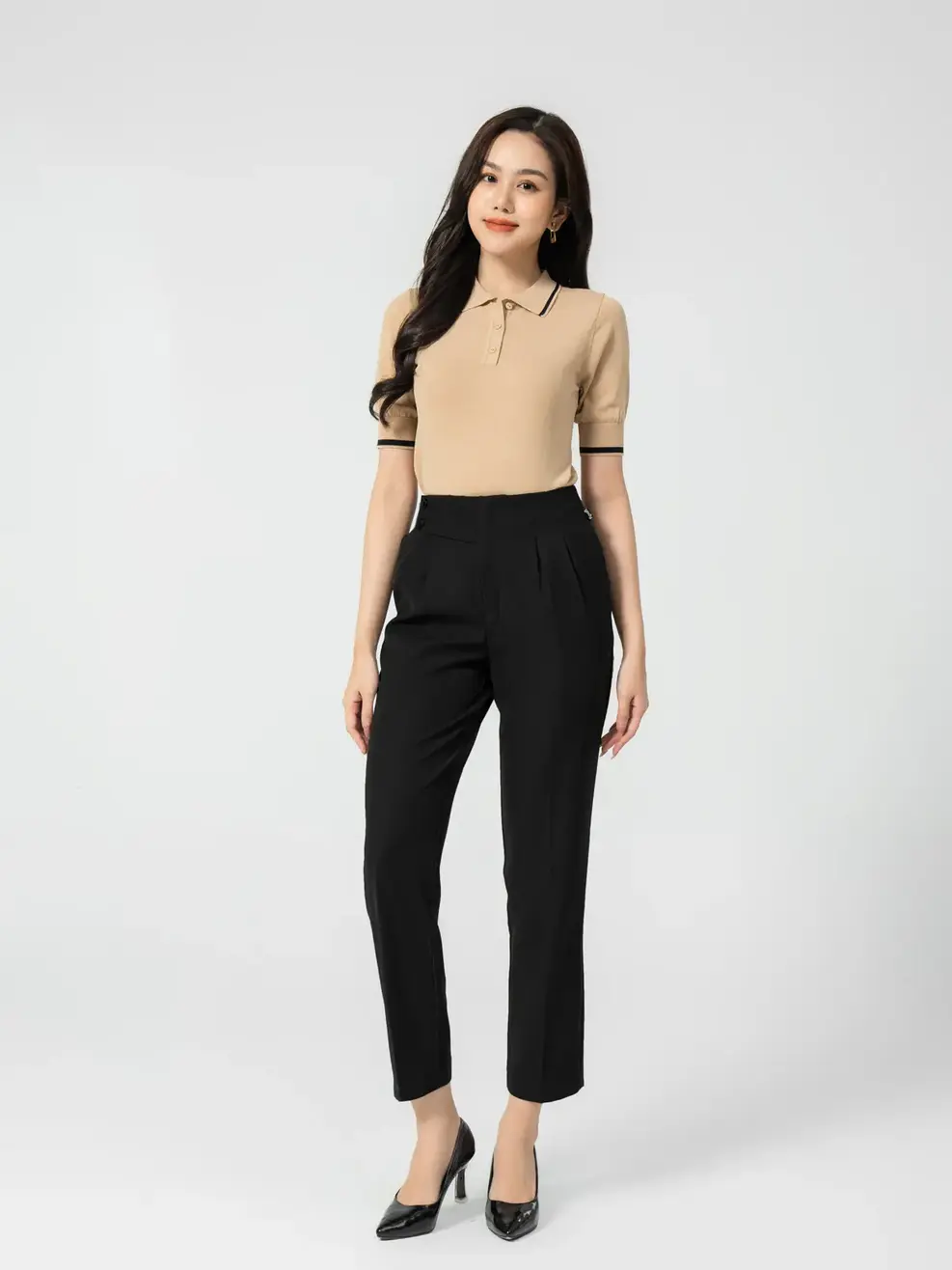 Quần Nữ Baggy Cạp Cao Thailand (độc Quyền Thị Trường Thái Lan Qan6214) - ĐEN 002 - M