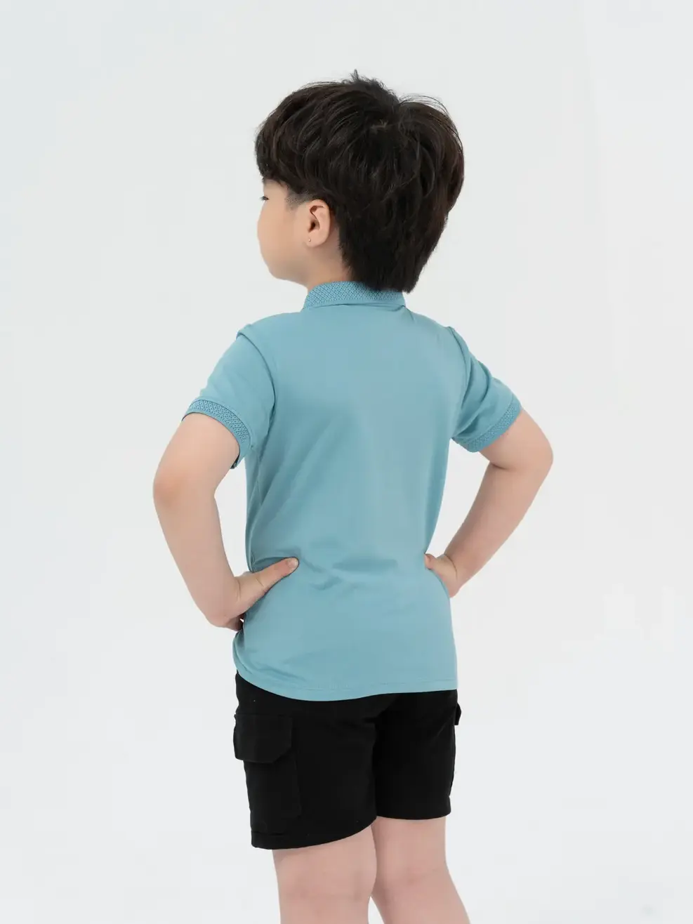Polo kid coolmax bo dệt nổi - Xanh ngọc - 6