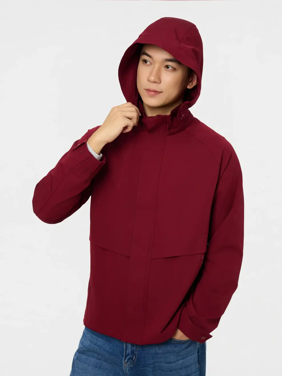Áo Khoác Gió Nam 4C Plus Dáng Suông - ĐỎ 045 - M