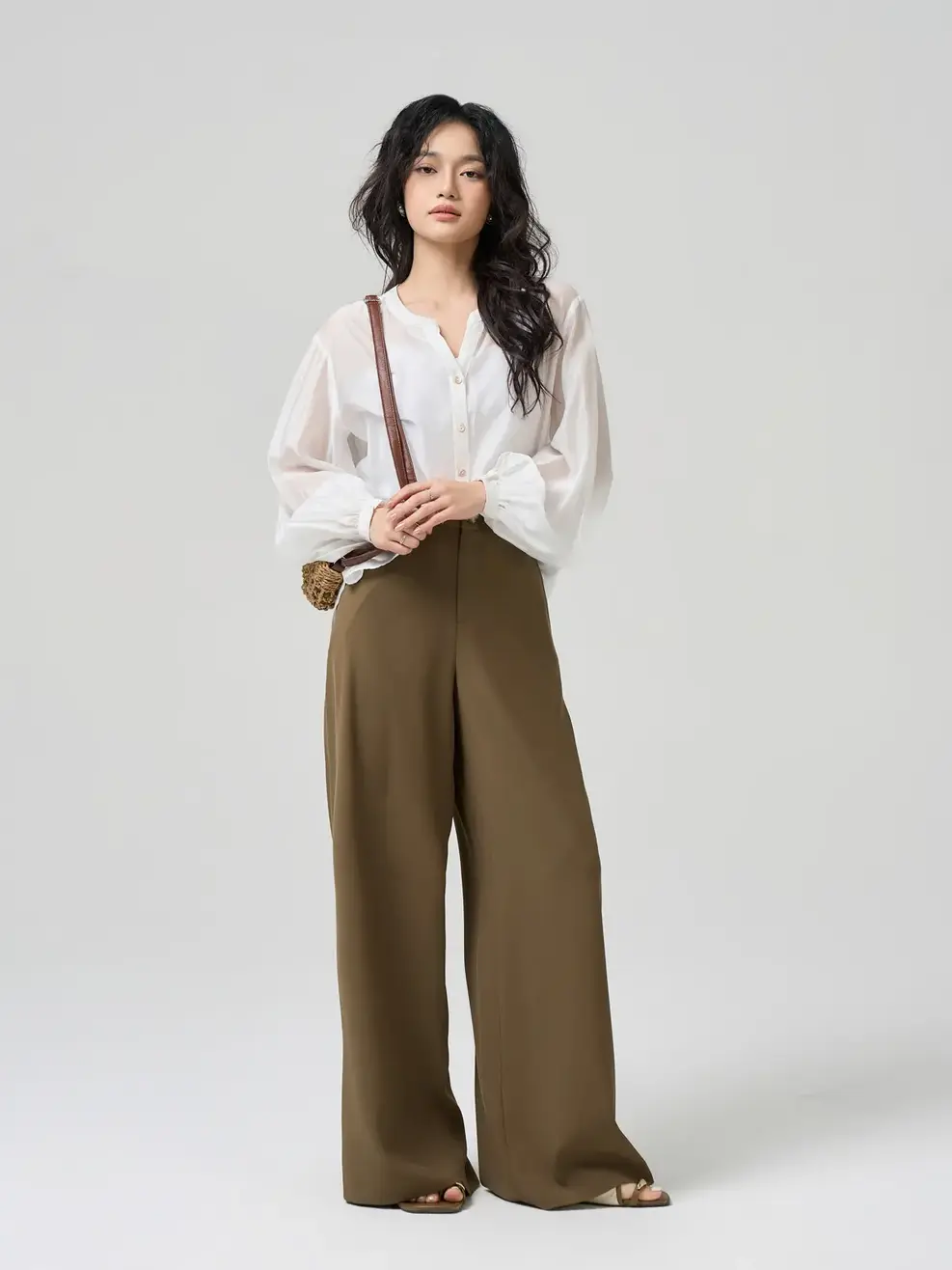 Quần Dài Wide Leg - Màu nâu 015 - M
