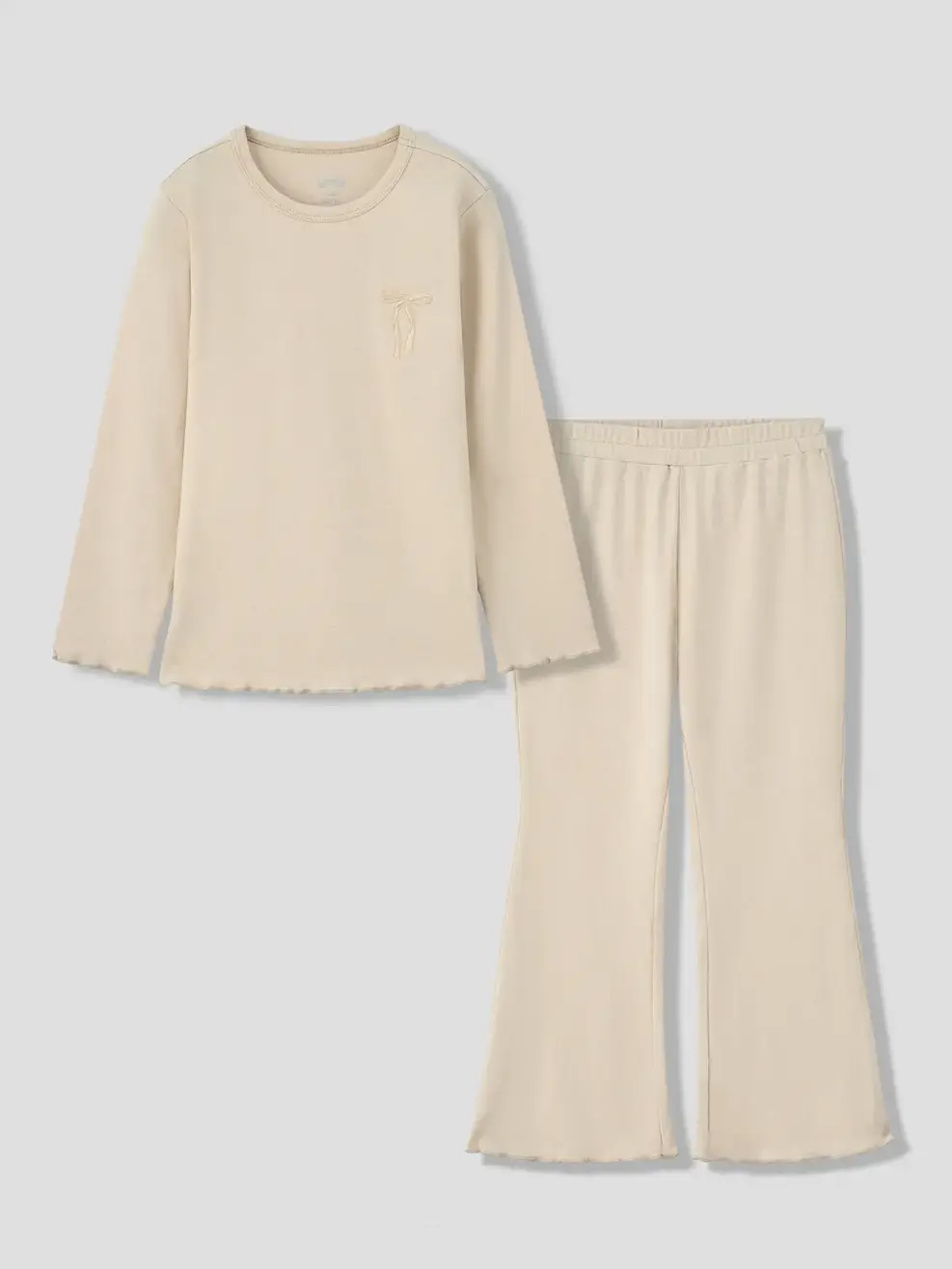 Bộ Bé Gái Thêu Nơ - BEE MELANGE - 110