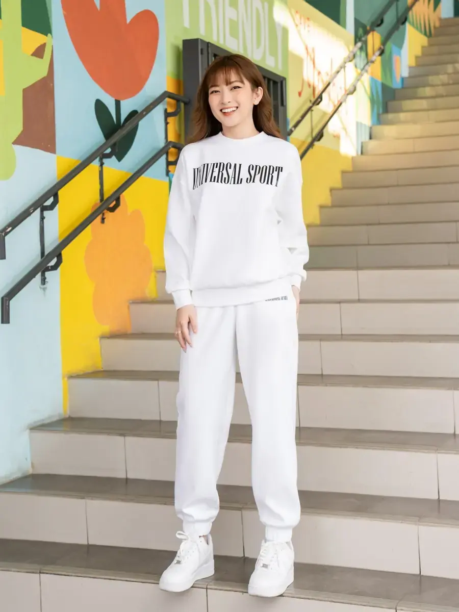 BỘ ĐÔNG NỮ CHẤT NỈ UNIVERSAL SPORT - Trắng - S