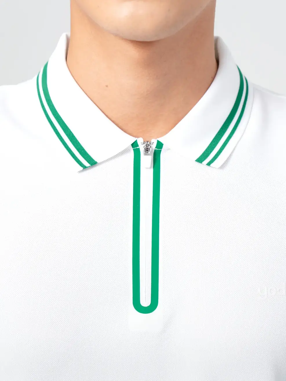 Polo Nam Cafe Dệt Tổ Ong Nẹp Khoá - Trắng - M