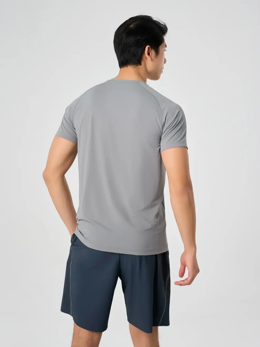 Áo Phông Nam Thể Thao Tay Raglan In Sườn - Xám 020 - XL