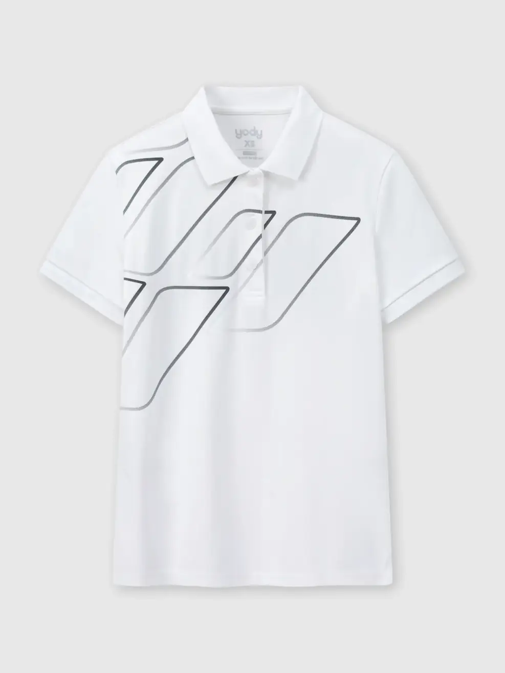 Áo Polo Nữ Slim In Thân Trước Có Xẻ Tà - Trắng 001 - S