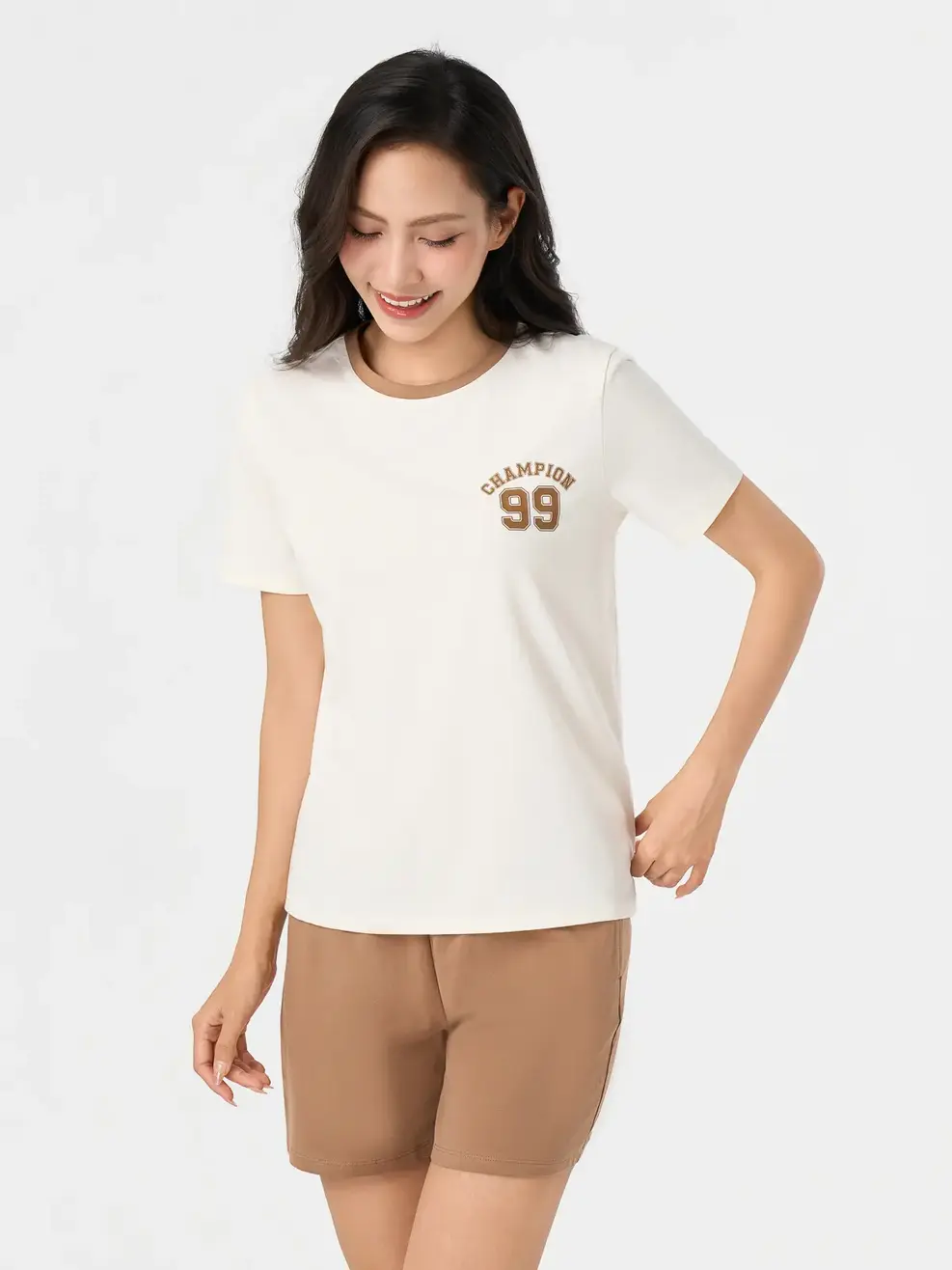 Bộ Đồ Nữ In Số 99 - Màu nâu 005 - S