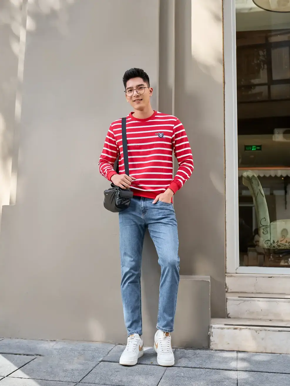 Quần Jeans Nam Slimfit Lycra Co Giãn Mác Dệt - Xanh - 28