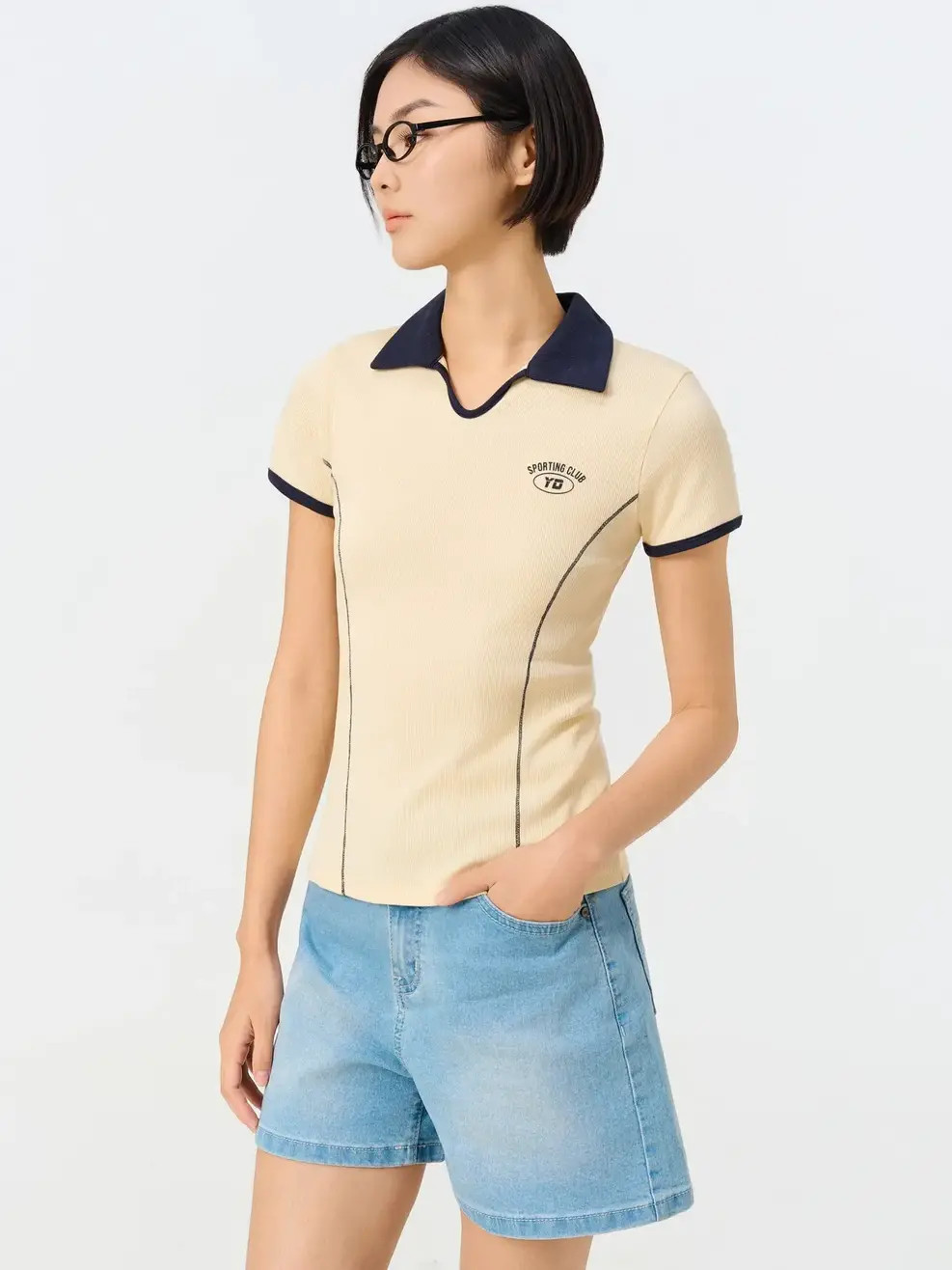 Áo Polo Nữ Diễu Chỉ Phối Màu - BE 039 - S