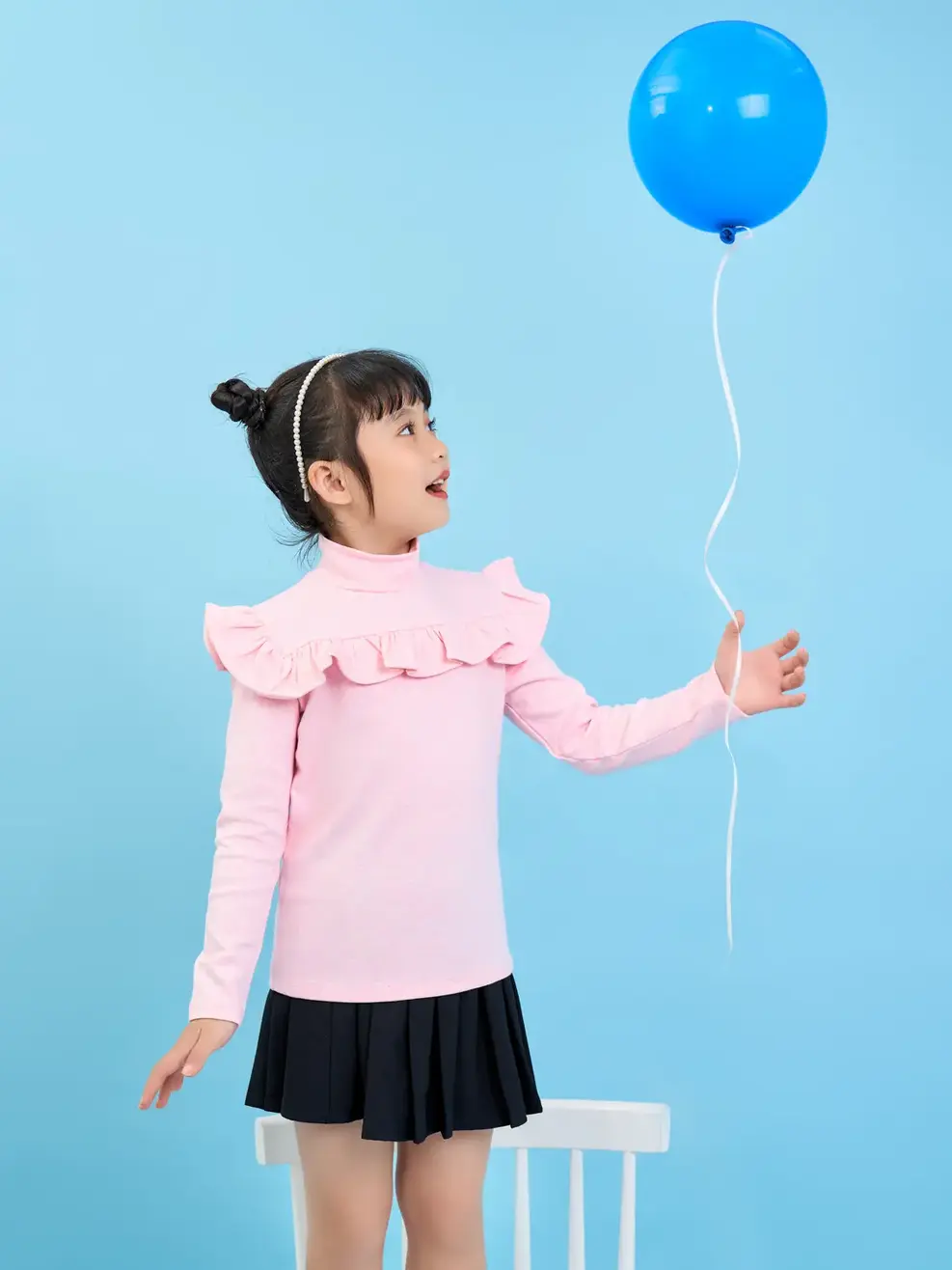 Áo thun kid cổ cao bèo ngực - Hồng - 2