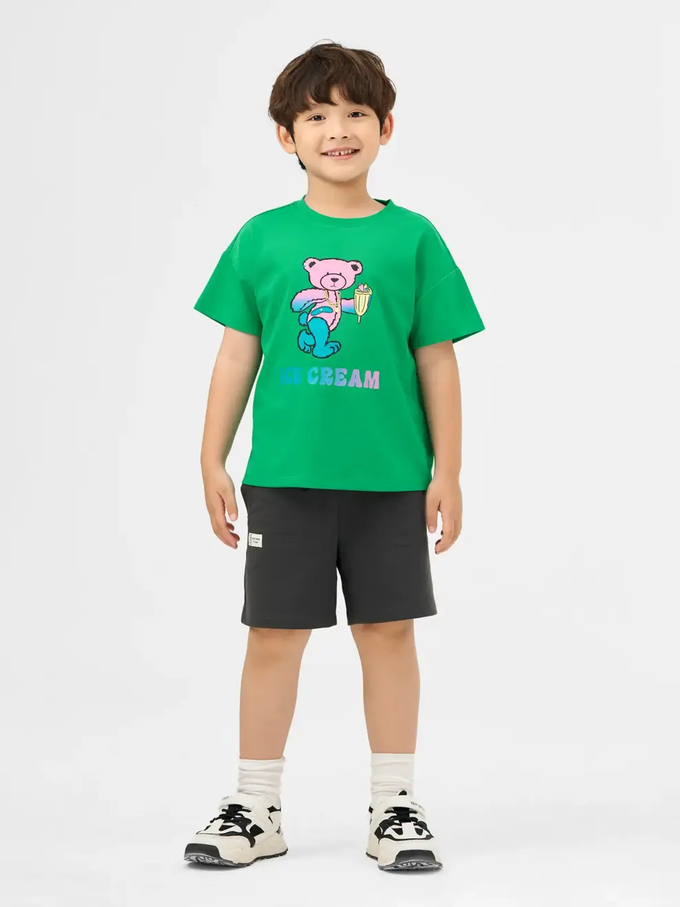 T-shirt Kid In Gấu Bột Ngô - Xanh Lá - 2