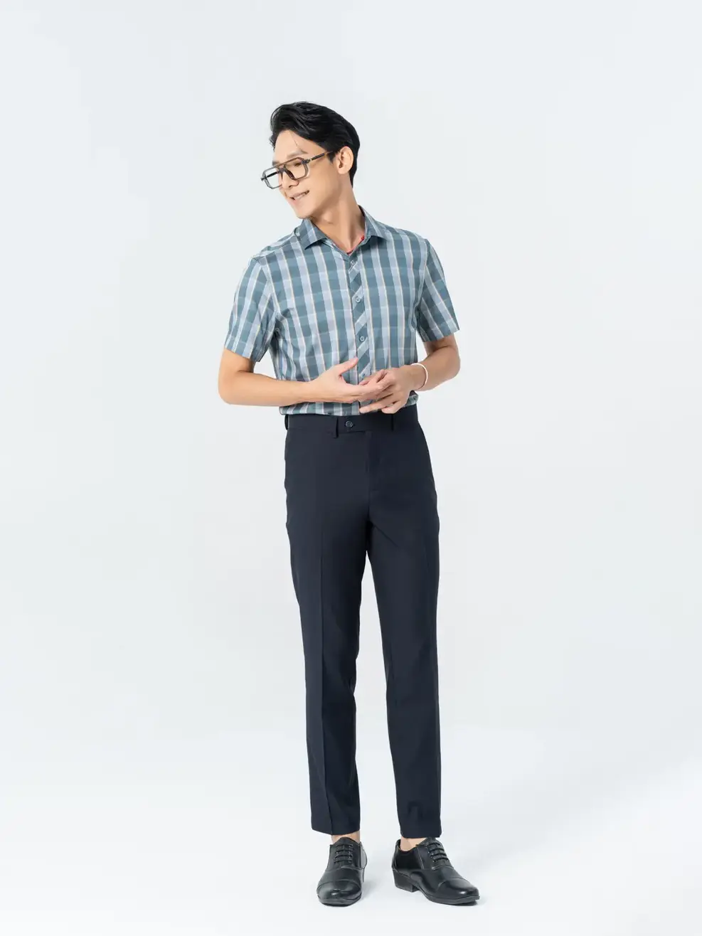 Quần Âu Nam Slim Lé Sườn - Tím than - 30