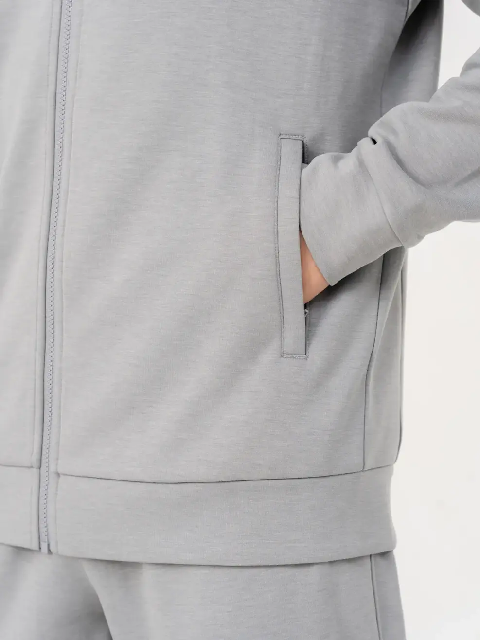 Bộ Đồ Thể Thao Nam Nỉ Cổ Dựng In Sườn - Xám đậm - XL