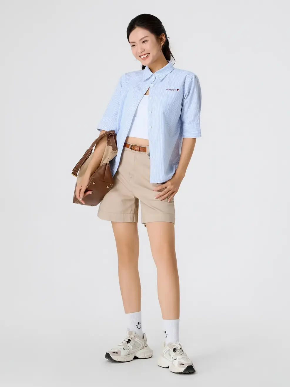 Áo Sơ-mi Stripes Short Sleeve - Kẻ xanh da trời 180 - S