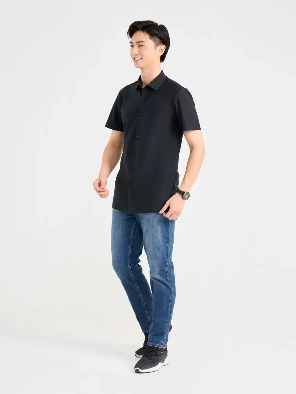 Sơ Mi Cộc Tay Nam S.cool - Đen - M