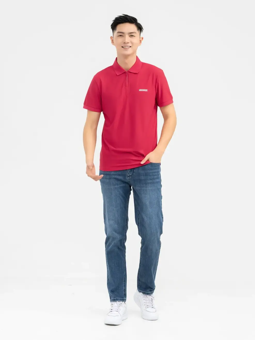 Polo Thể Thao Nam Airycool Nẹp Khóa - Đỏ - M