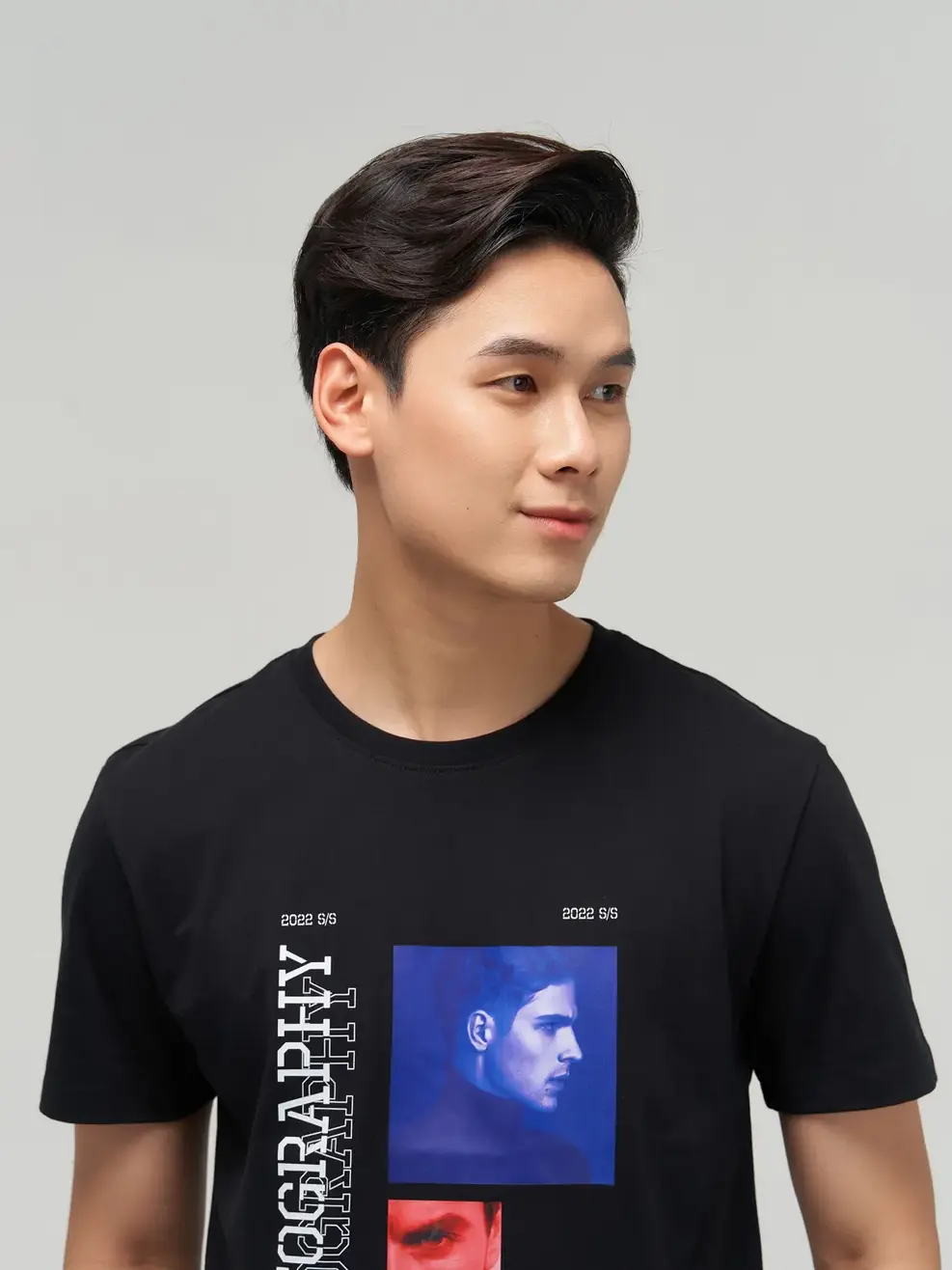 Áo thun nam in chữ PHOTOGRAPHY - Đen - 2XL