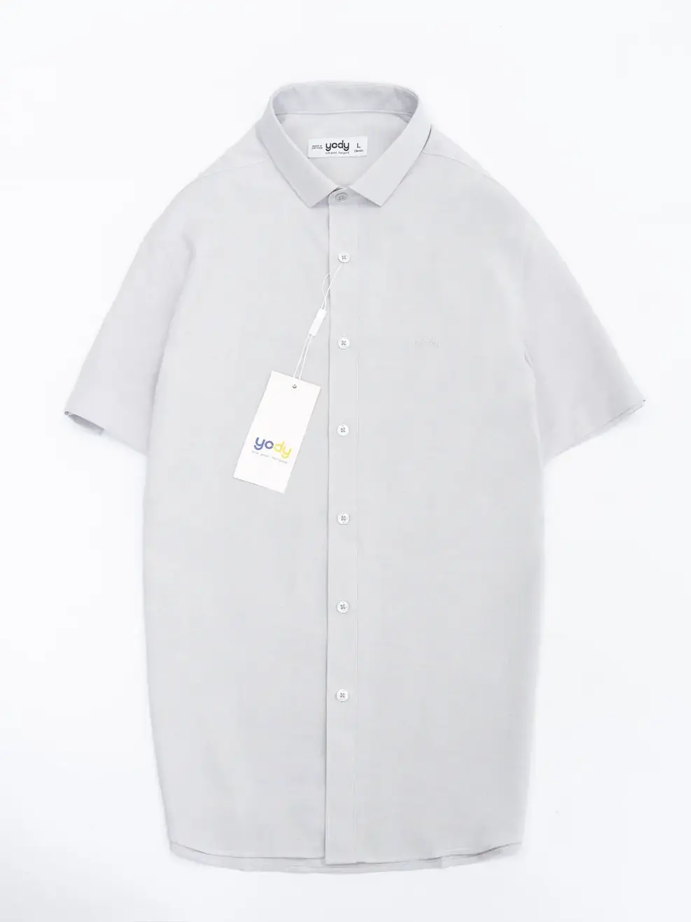 Sơ mi café cộc tay melange - Ghi sáng - XL