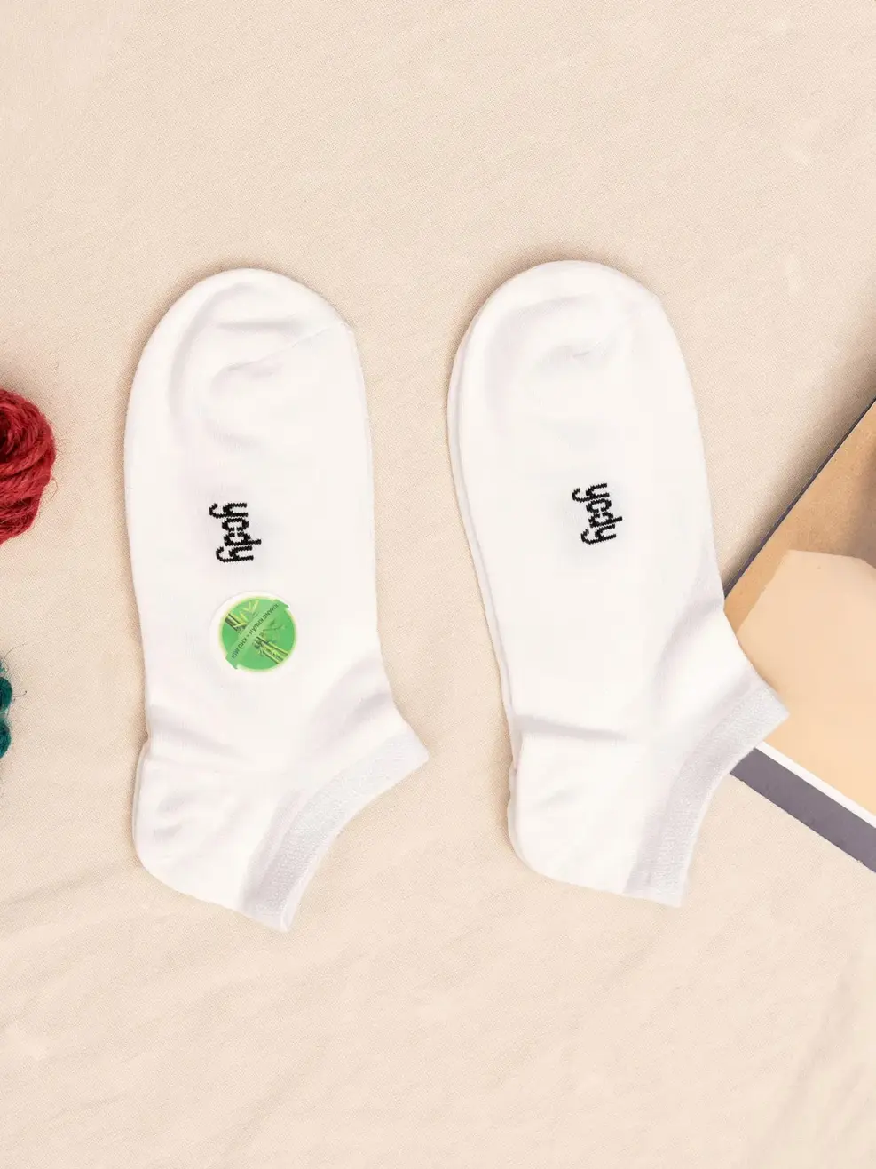 Combo 2 tất nam cổ ngắn bamboo lưới thân trên - Trắng