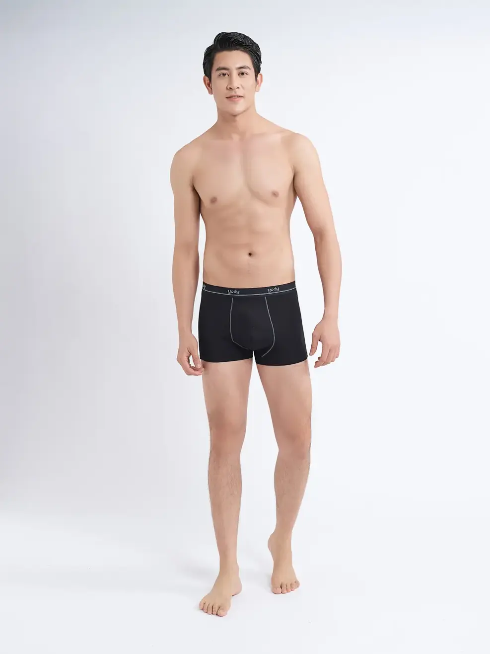 Sịp nam bo kẻ boxer - Đen - 2XL