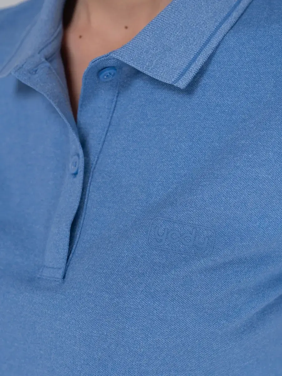 Polo nữ melange sợi xe - Xanh dương - M