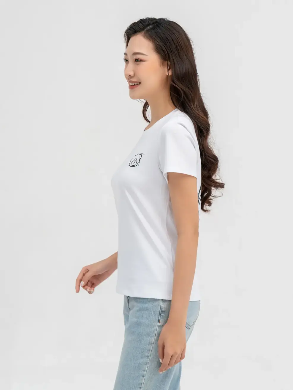 T-shirt Nữ Cơ Bản In Gấu Bột Ngô - Trắng 1 - S