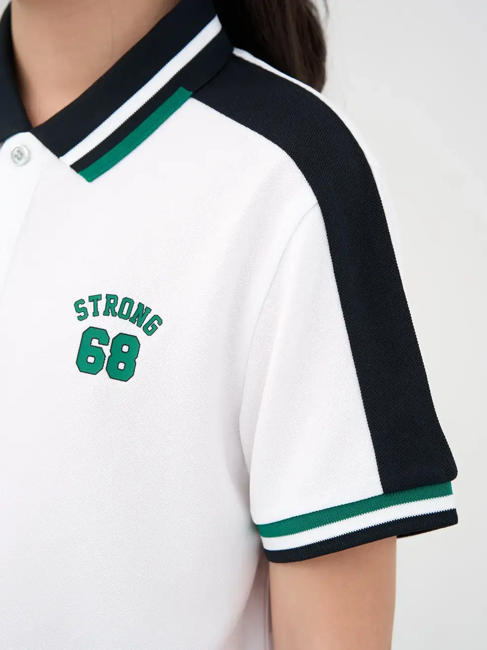 Polo Trẻ Em Cafe Phối Tay - Trắng phối đen - 8