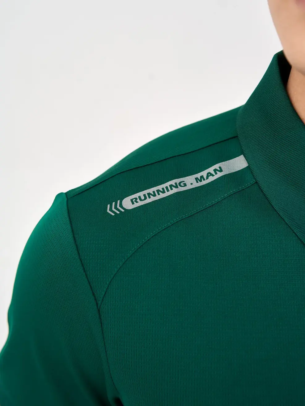 Polo Thể Thao Nam In Vai Phản Quang - Xanh rêu - M