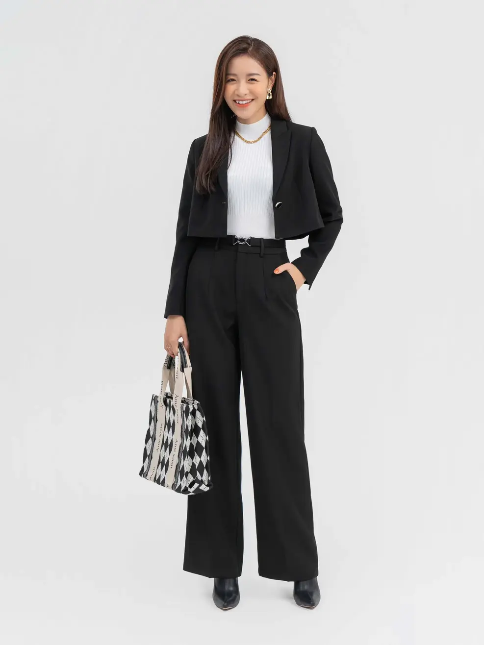 Vest Nữ Dáng Croptop - Đen - S