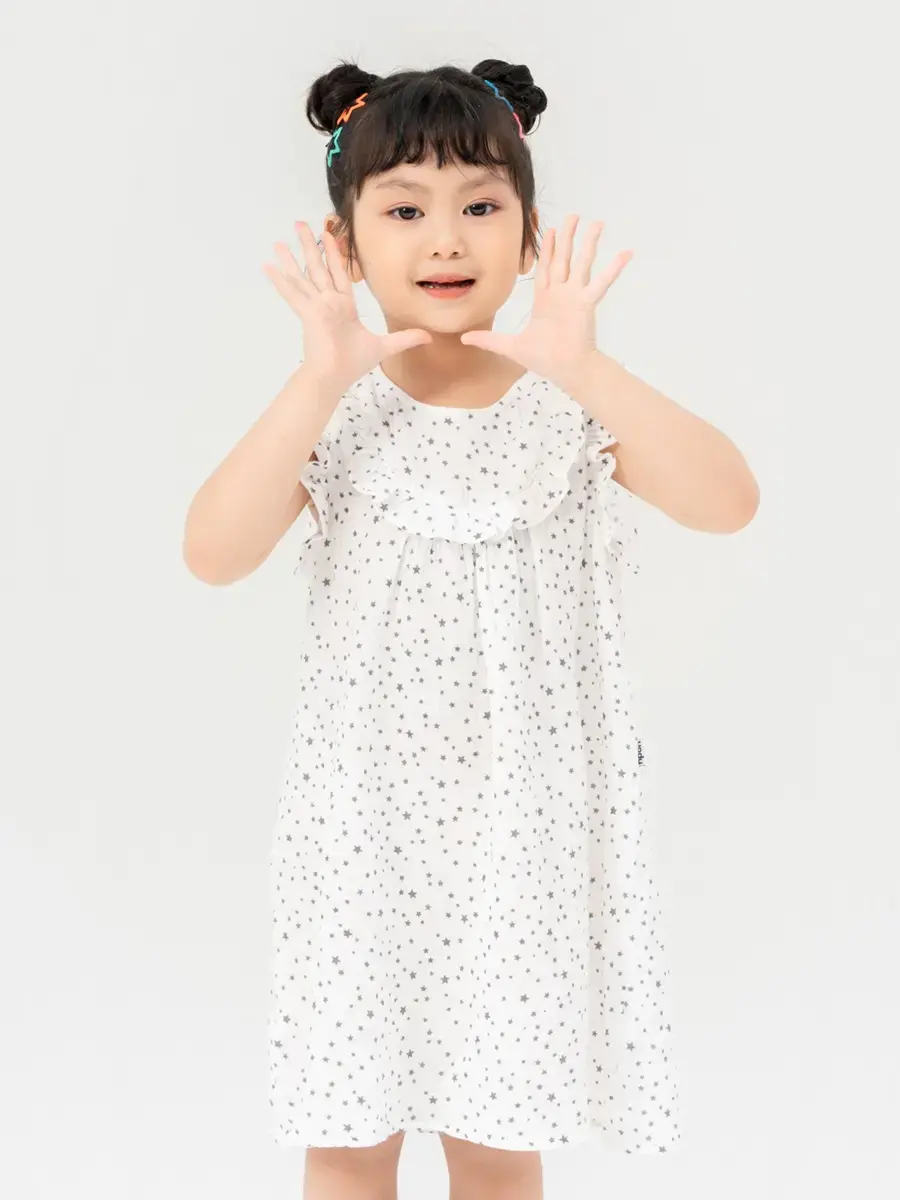 Đầm Kid In Họa Tiết Bèo Ngực - Họa tiết sao - 2