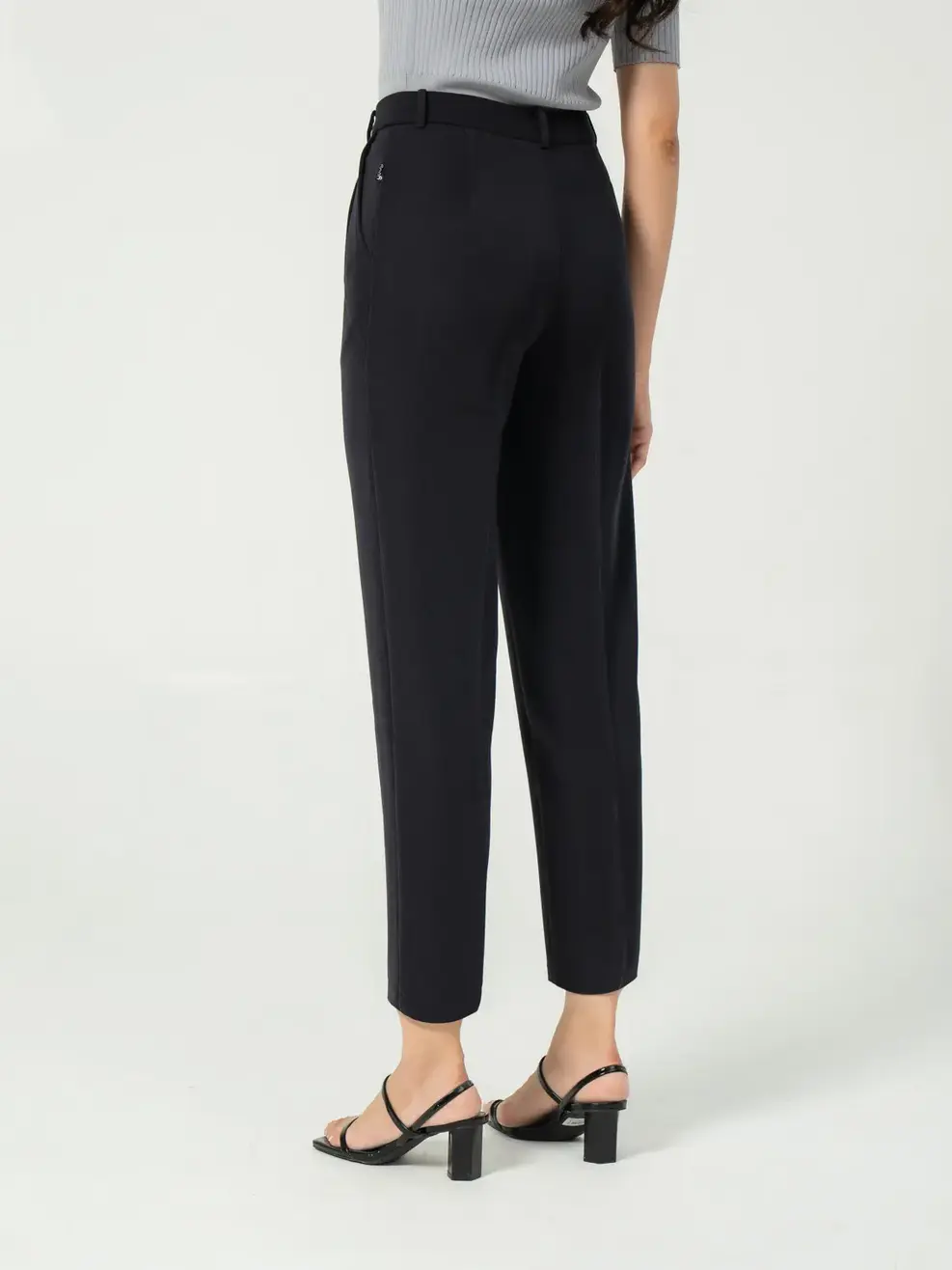 Quần tây nữ baggy đỉa trang trí yody - Tím than - L