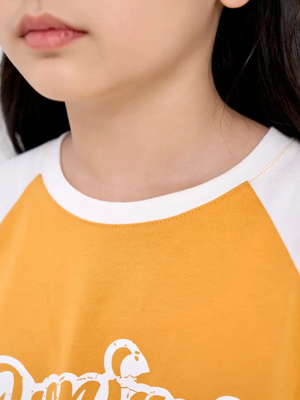 Váy trẻ em phối tay Raglan - Vàng - 14