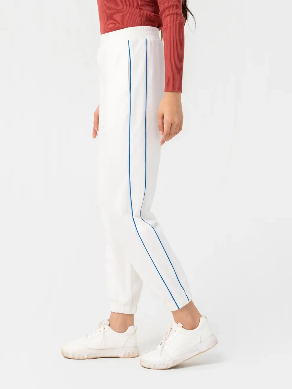 Quần Nỉ Nữ Lé Phối - Trắng - S