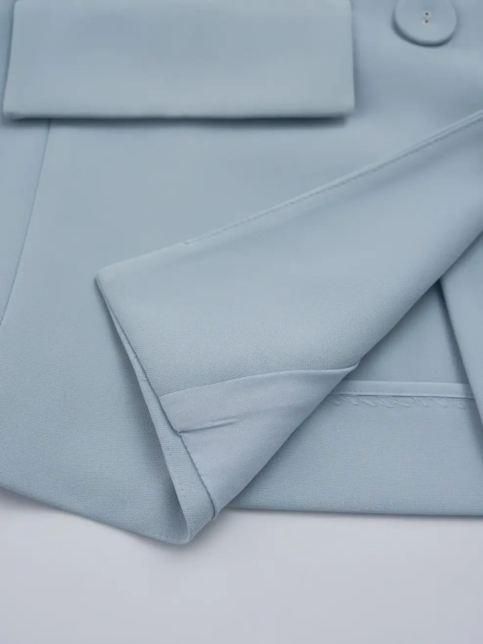 Vest Nữ Dáng Blazer Nắp Túi Xẻ Sau - Xanh lơ - S