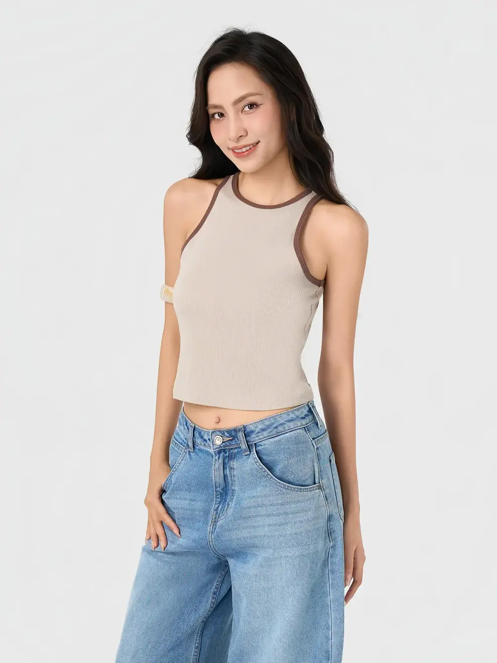 Áo Ba Lỗ Nữ In Hình -  Be 192 - S