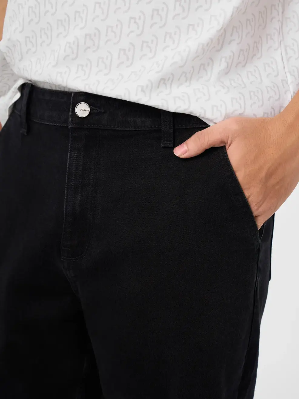 Quần Short Jeans Nam Regular Black Wash - Đen 011 - 28